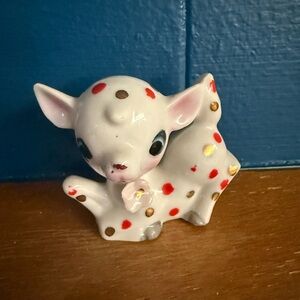 Vintage Big Eye Polka Dot Ceramic Deer